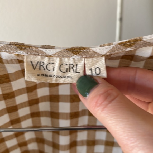 Brown Gingham Women's Top - Picture 3 of 6